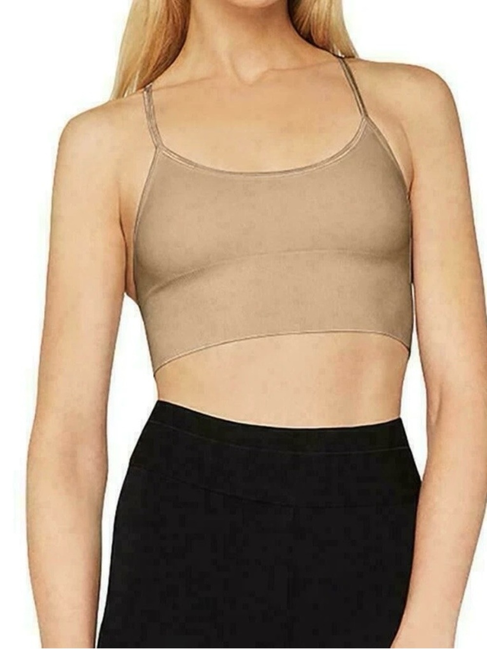 BCBGMaxAzria Tan Seamless Cropped Cami Bralette